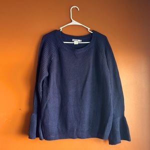Navy Blue Sweater Bell Sleeves Size L/XL